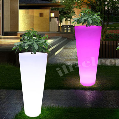 高い丸いLED照明 プラスチック製の花瓶/花植え器