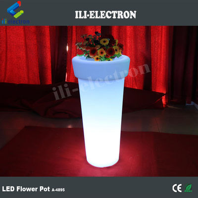 高い丸いLED照明 プラスチック製の花瓶/花植え器