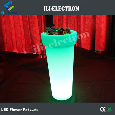 高い丸いLED照明 プラスチック製の花瓶/花植え器