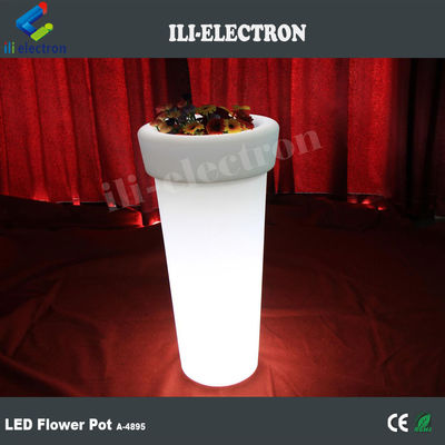 高い丸いLED照明 プラスチック製の花瓶/花植え器
