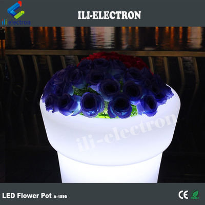 高い丸いLED照明 プラスチック製の花瓶/花植え器