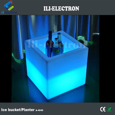 スクエア PE プラスチック 照明 LED アイス バケツ / LED 花器 / 花植え器
