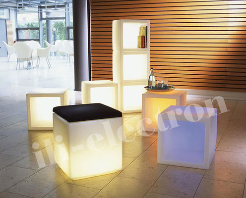 スクエア PE プラスチック 照明 LED アイス バケツ / LED 花器 / 花植え器