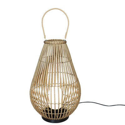 景観 屋外用 ランタン ラタン 織物 ランプ 充電式 ペンダント