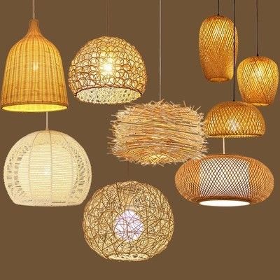 ハンドメイド モダンアート ペンダントライト バンブーランプ レストラン ホテル ラタン チェンデリア ラタン ペンダントライト