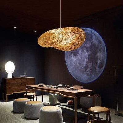 現代の竹ラタンペンダントライト 室内用ランプシェード