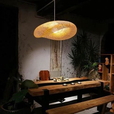 現代の竹ラタンペンダントライト 室内用ランプシェード