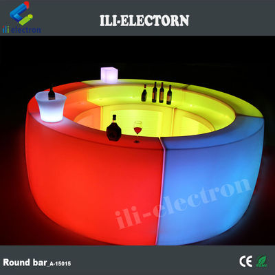 再充電可能なPE プラスチック ラウンド LED ナイトクラブ バーカウンター 商用家具