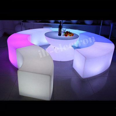 PE プラスチック製 ライト付き 白いガーデンチェア LED スタૂલ