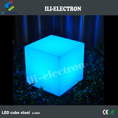PEプラスチックライトアップキューブストール,色を変えるLEDキューブIP65防水40cmサイズ