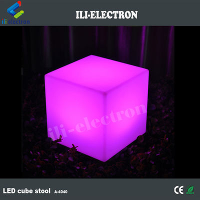 PEプラスチックライトアップキューブストール,色を変えるLEDキューブIP65防水40cmサイズ