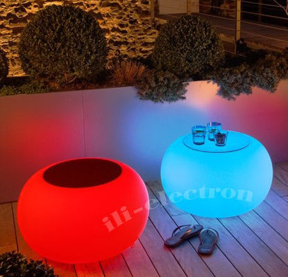 LEDアクセントライトテーブル 丸いバー 輝くLEDバーテーブル