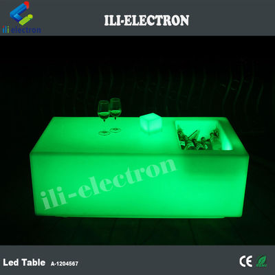 独特のワイヤレスPEプラスチック LEDバーテーブル 氷桶/冷却タンク