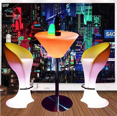 輝くLEDバー家具 ライトアップ コクテルテーブルと椅子 ライトアップ 防水LEDバーテーブル LED家具