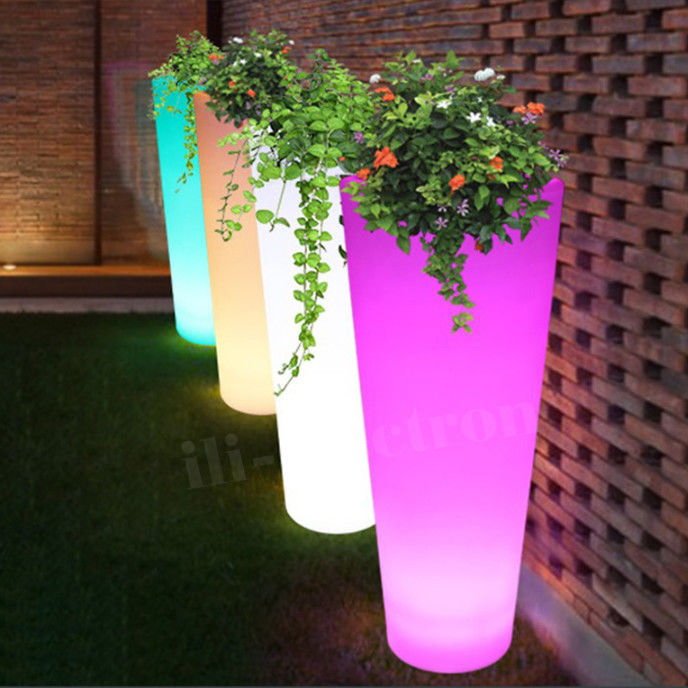 屋外用防水式LED花植え台 タッチ制御型