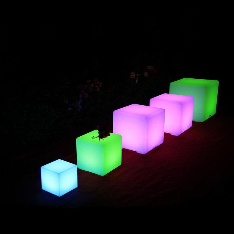 PEプラスチックライトアップキューブストール,色を変えるLEDキューブIP65防水40cmサイズ